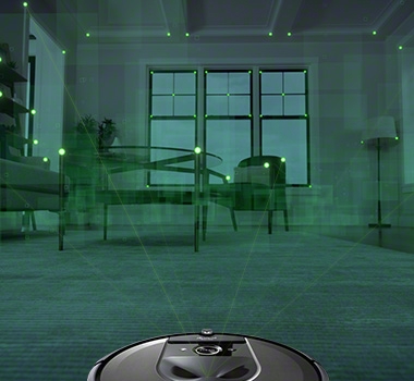 iRobot Roomba i7 is mapping the entire room